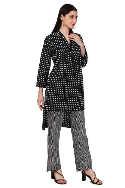 Magnetism Black Kurta Pant set for Women