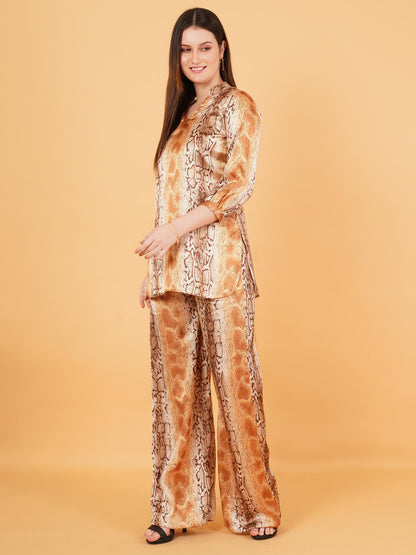 Golden Python Luxe Satin Co-Ord Set