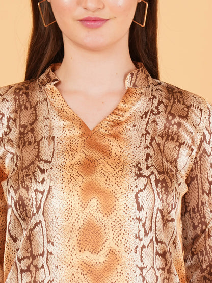 Golden Python Luxe Satin Co-Ord Set