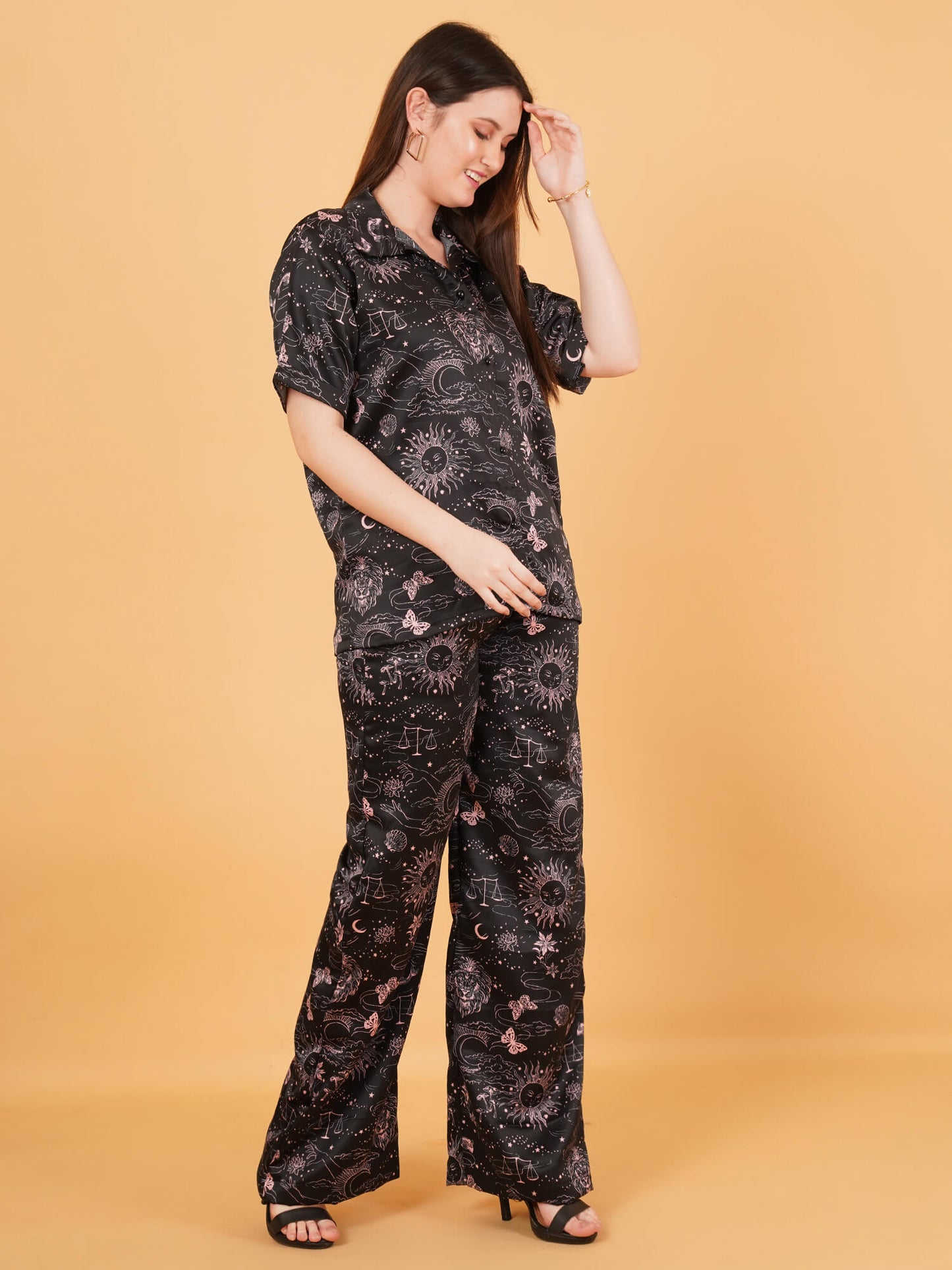 Black Satin Co-Ord Set