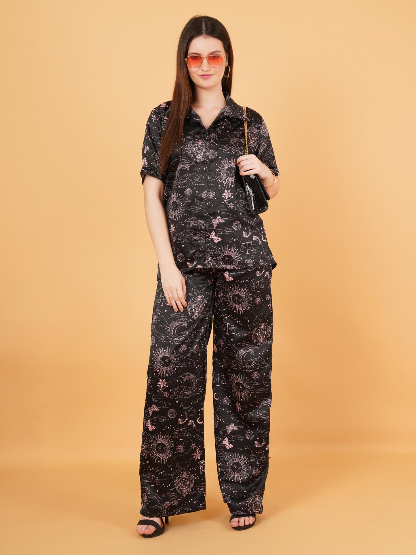 Black Satin Co-Ord Set