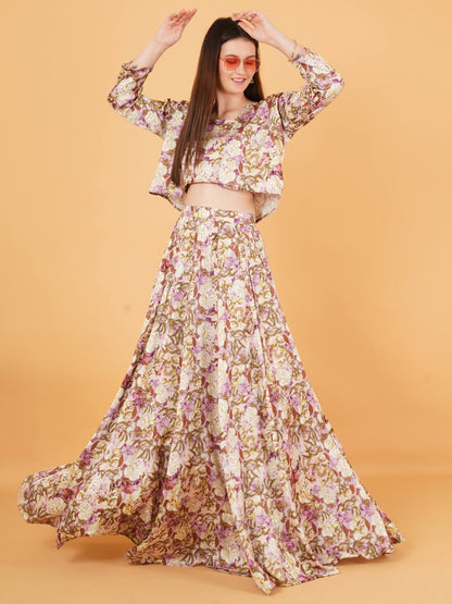 Vintage Floral Indo-Western Set