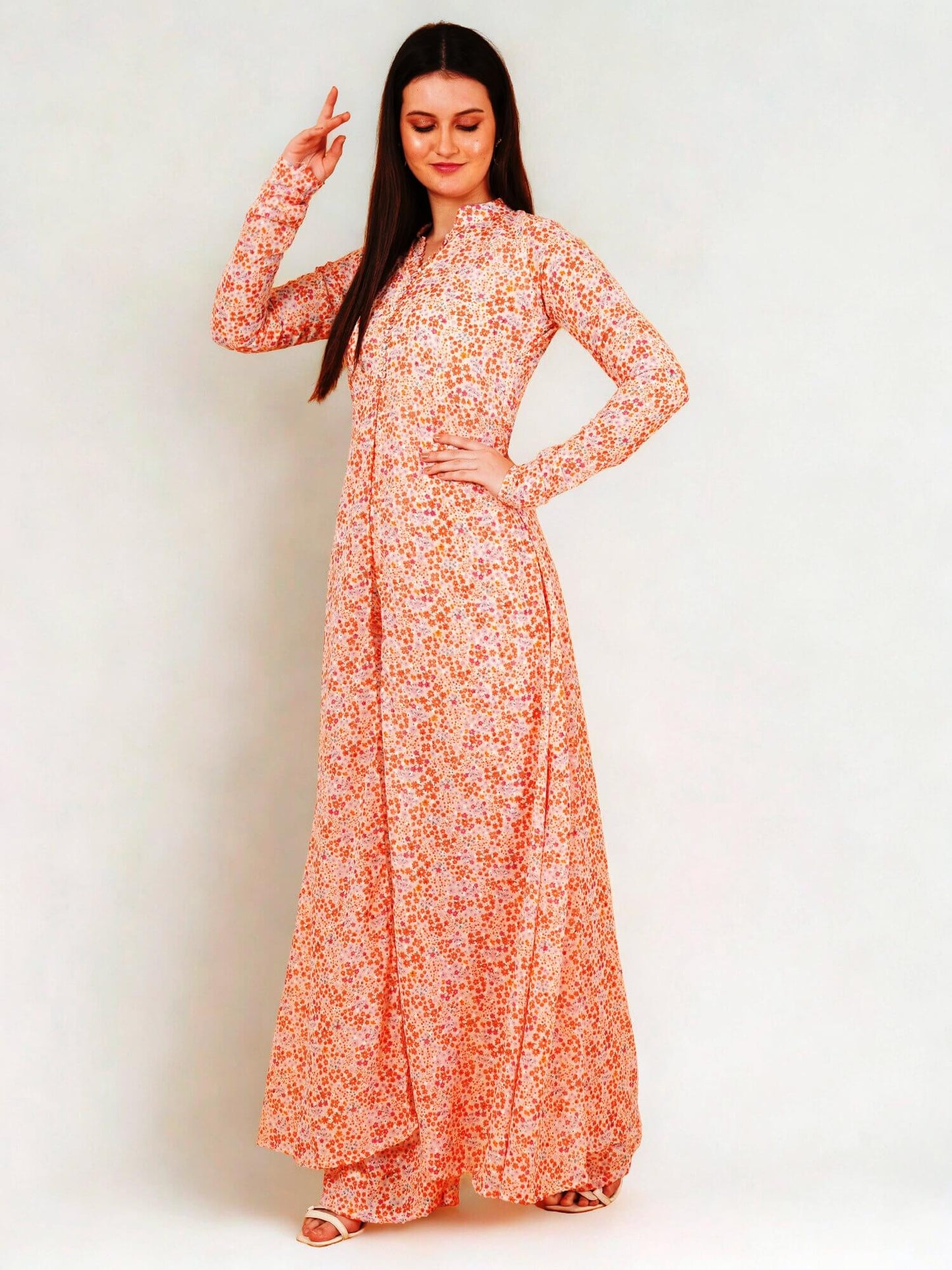 Floral Anarkali Dress with Dupatta