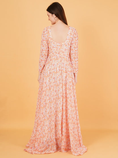 Floral Anarkali Dress with Dupatta