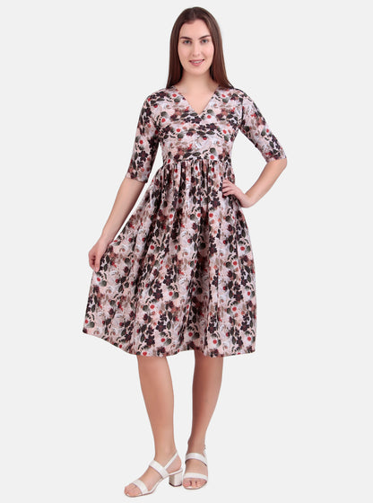crepe  cherry print dress