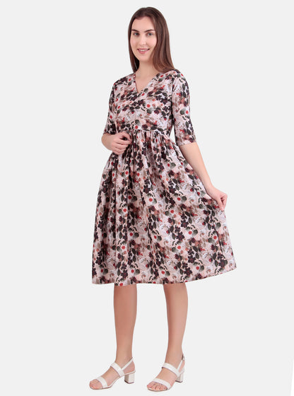 crepe  cherry print dress