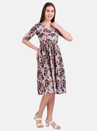 crepe  cherry print dress