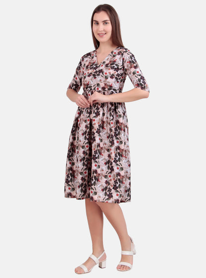 crepe  cherry print dress