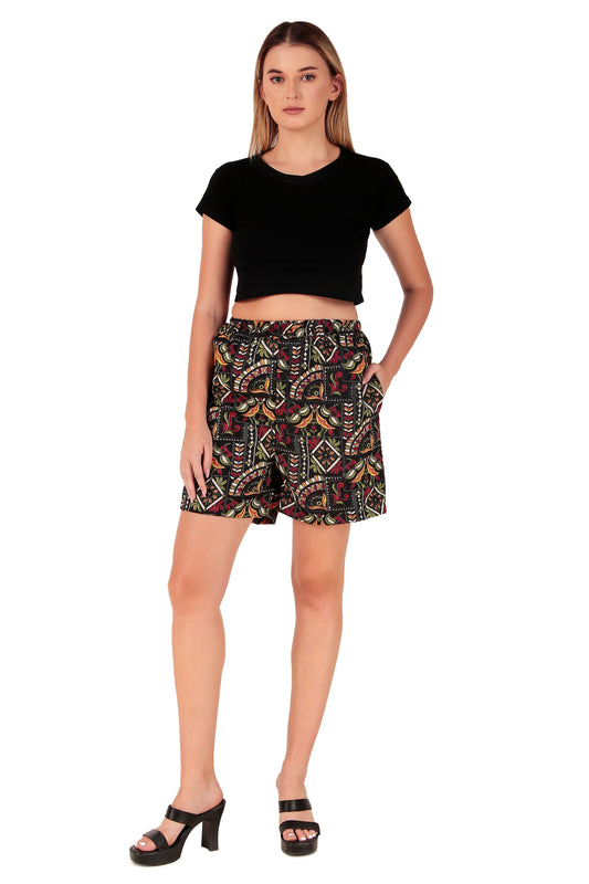 Black crepe shorts