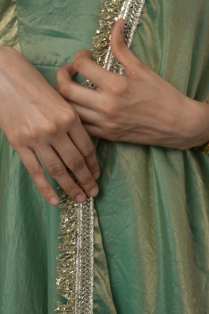 Green Elegant Anarkali Suit with Dupatta