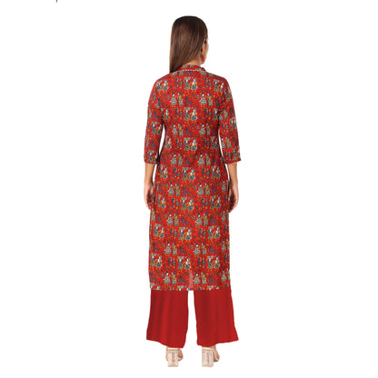 MAGNETISM Kalamkari Cotton Kurti Mustard