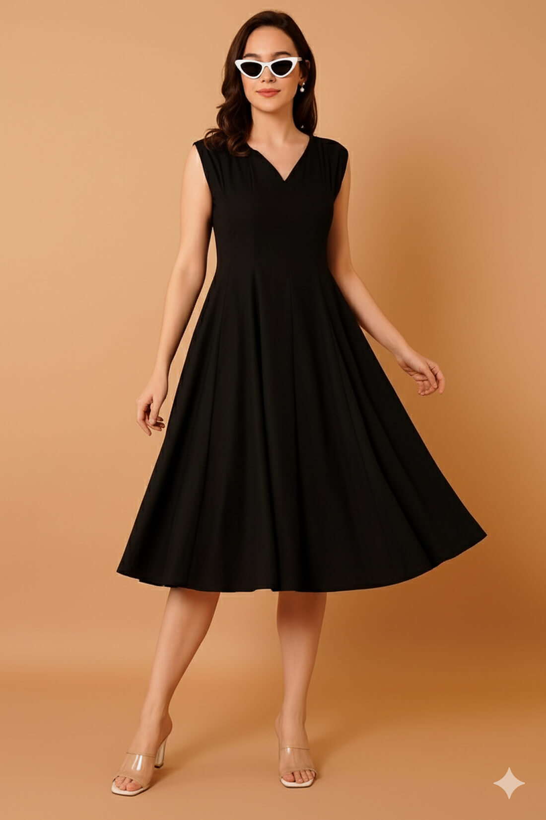 Elegant Black Fit & Flare Dress