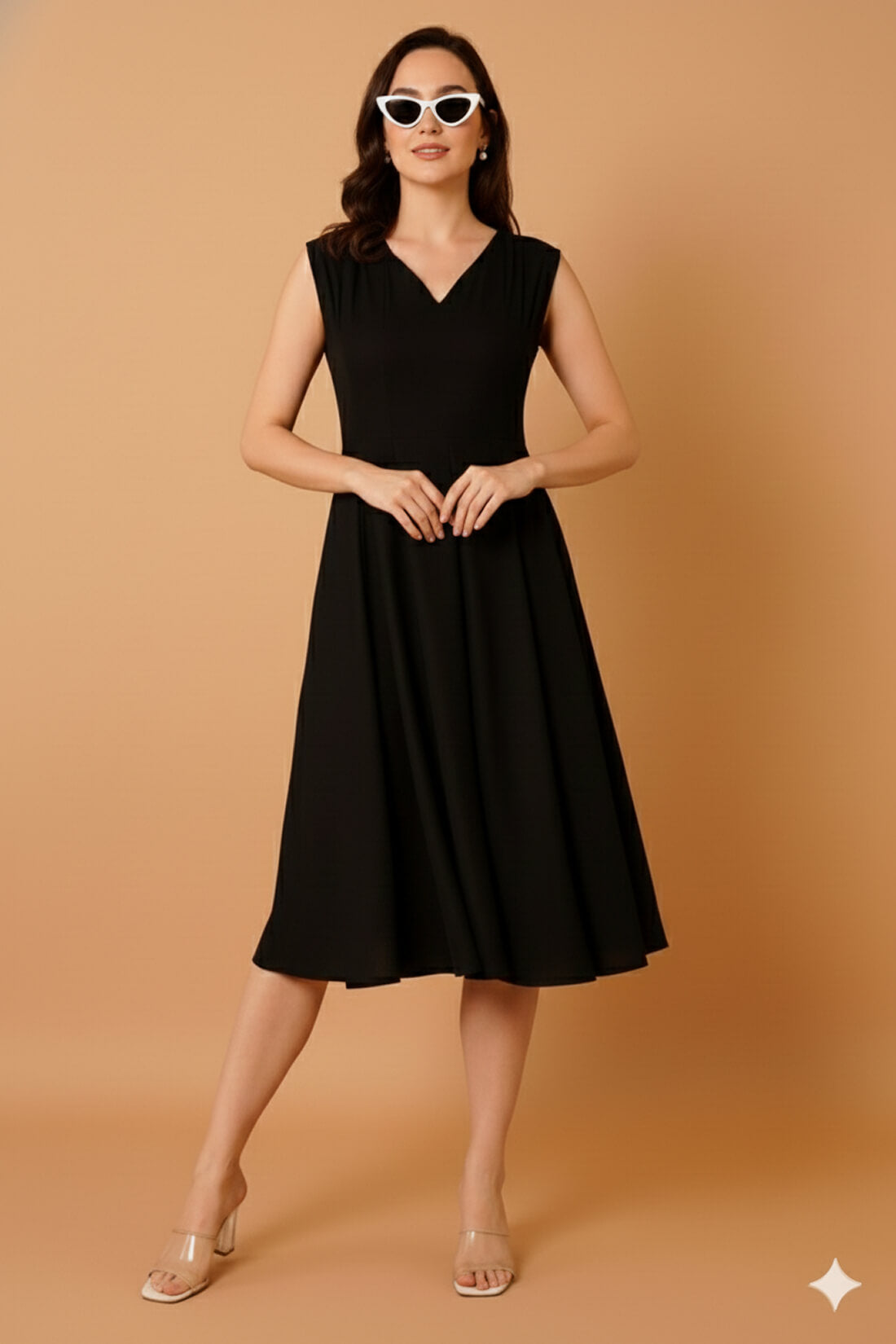 Elegant Black Fit & Flare Dress