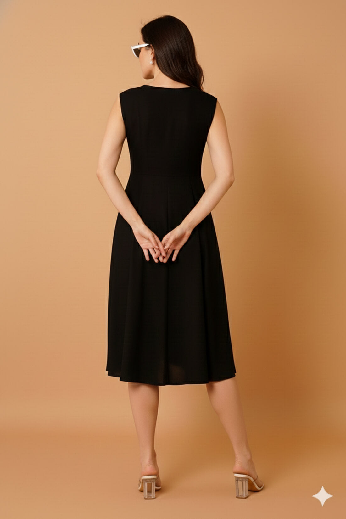 Elegant Black Fit & Flare Dress
