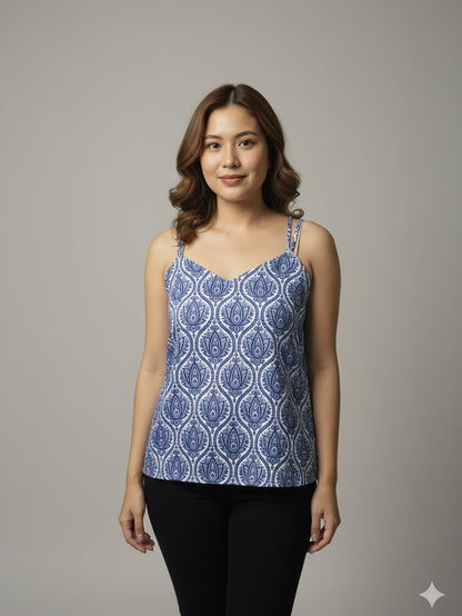 Women’s Floral Blue Printed Camisole Top