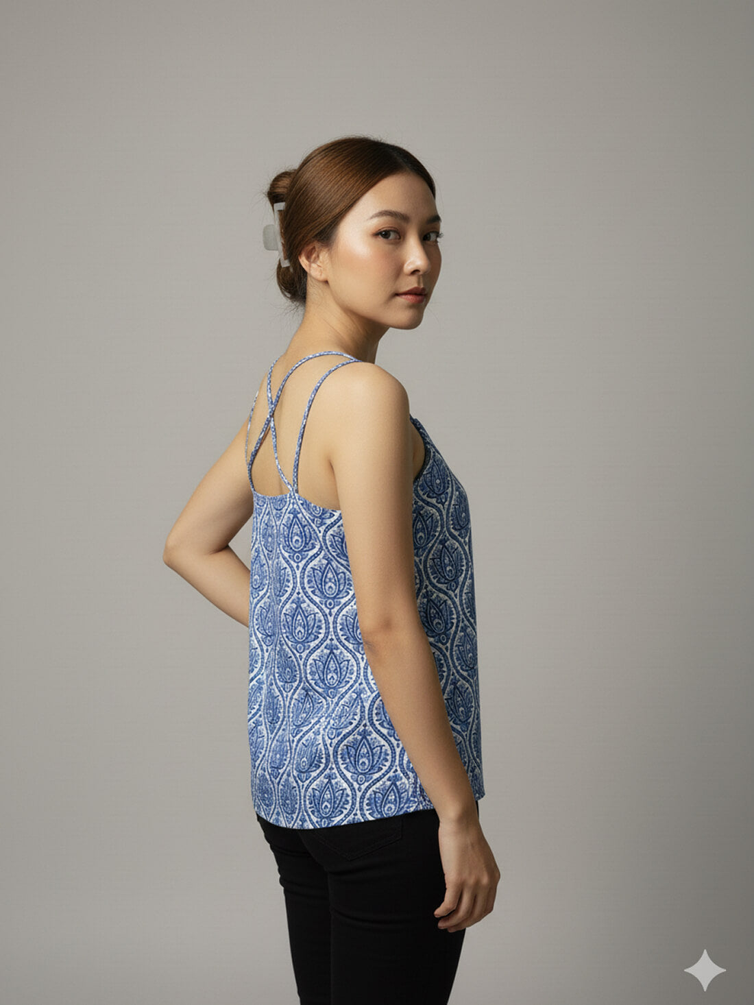 Women’s Floral Blue Printed Camisole Top