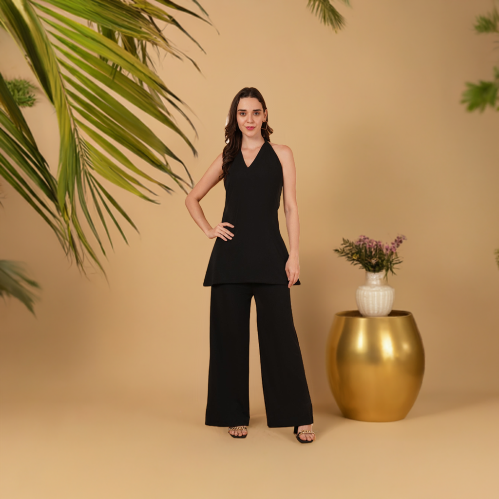 Black Halter Neck Co-ord Set