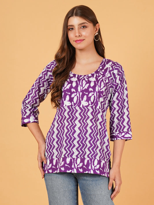 Jaipuri Cotton Printed Short Kurti