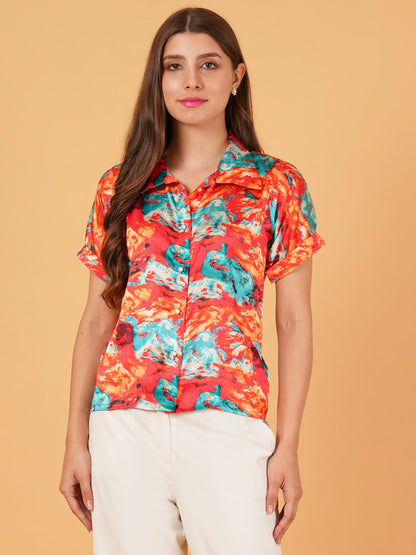 Molten Marble Satin Shirt– Bold Meets Beautiful