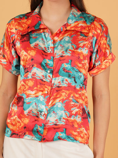 Molten Marble Satin Shirt– Bold Meets Beautiful