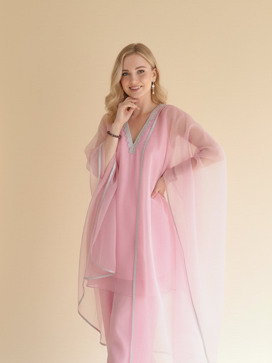 Elegant Pastel Pink Kurta Set