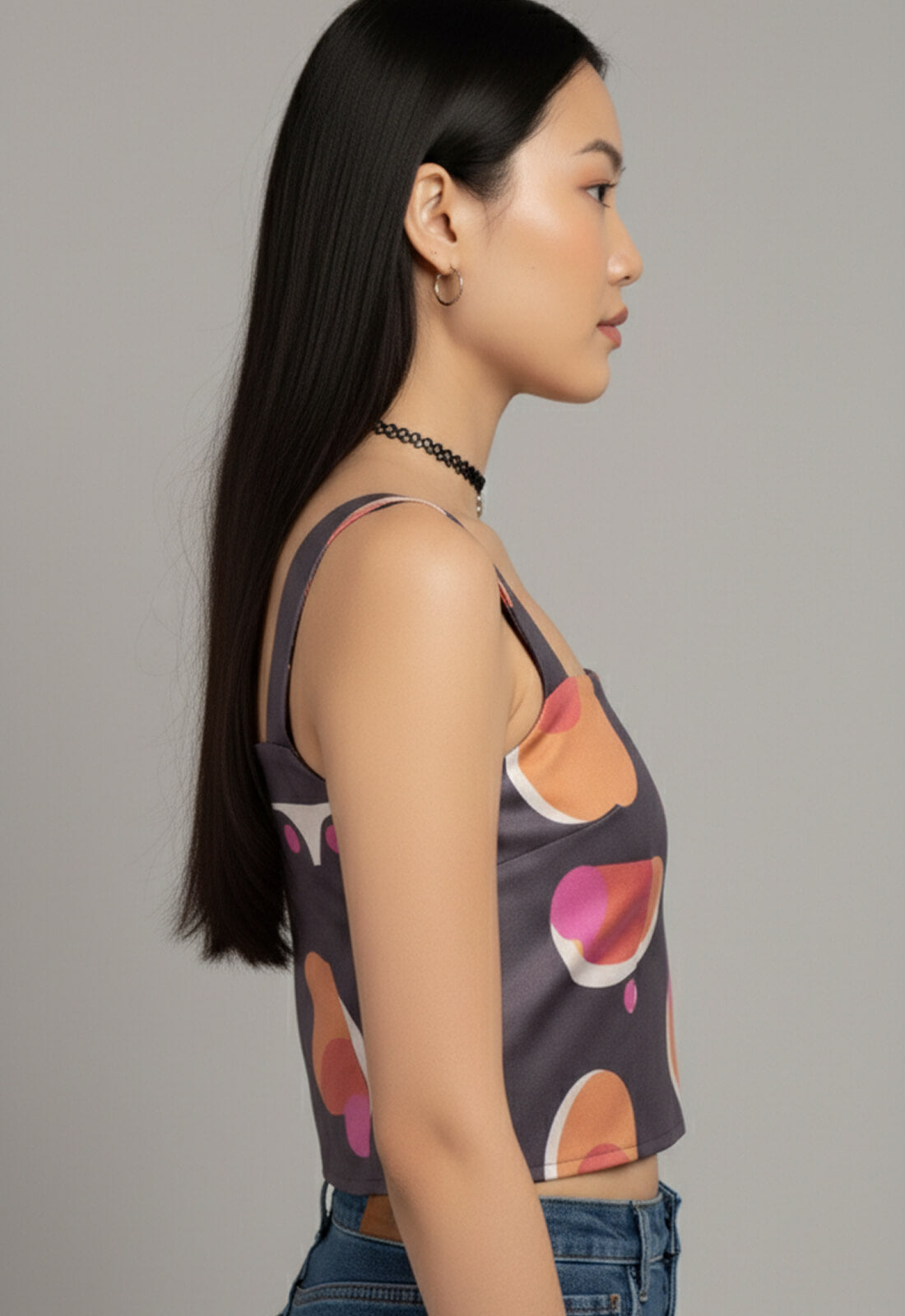 Women’s Printed Purple Crop Top