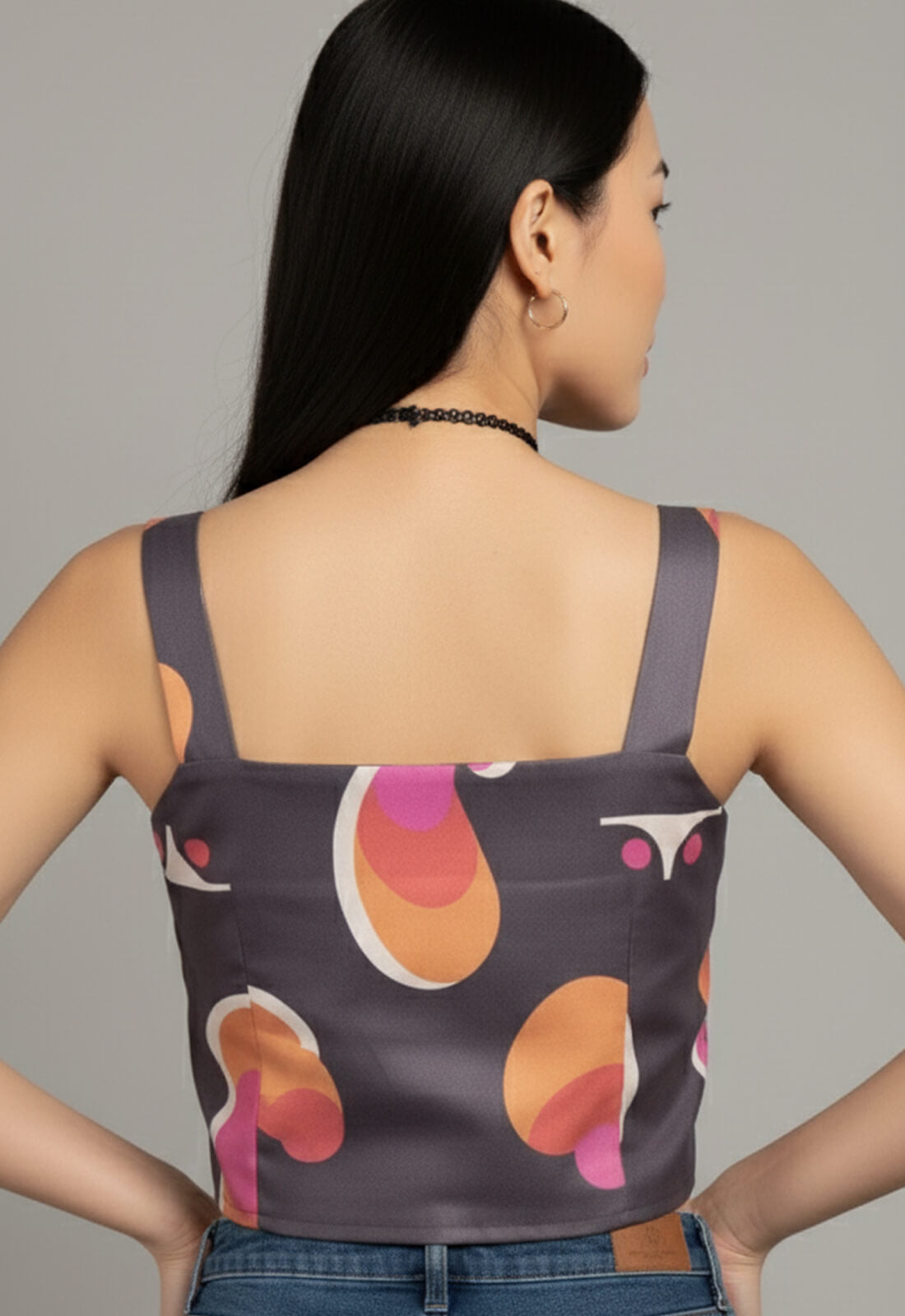 Women’s Printed Purple Crop Top