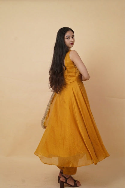 Yellow Elegant Anarkali Suit with Dupatta