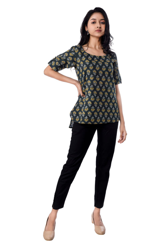 Magnetism kantha low-high short kurti